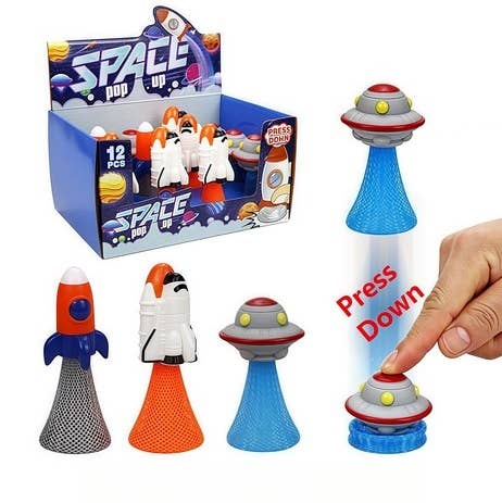 Space Pop Up Rocket Toy – Press & Release Rocket Launcher for Kids