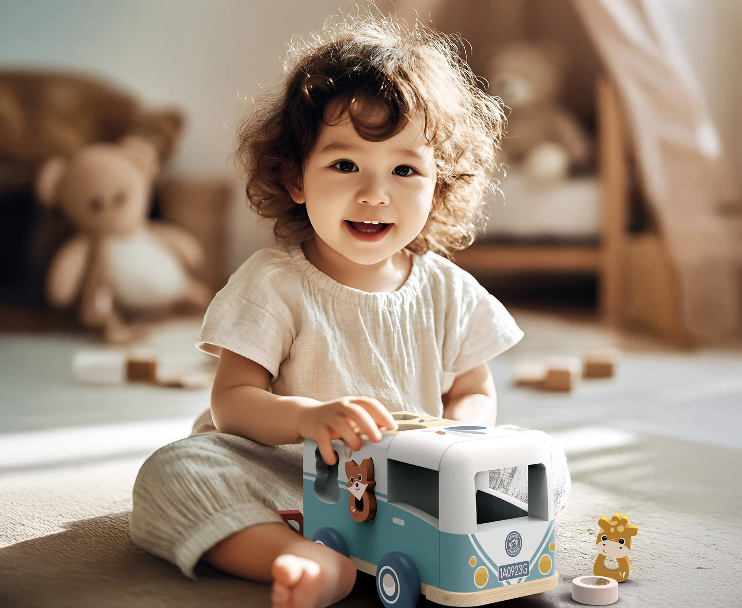 Van Shape Sorter Toy For Toddlers Colorful Shape Sorting Learning