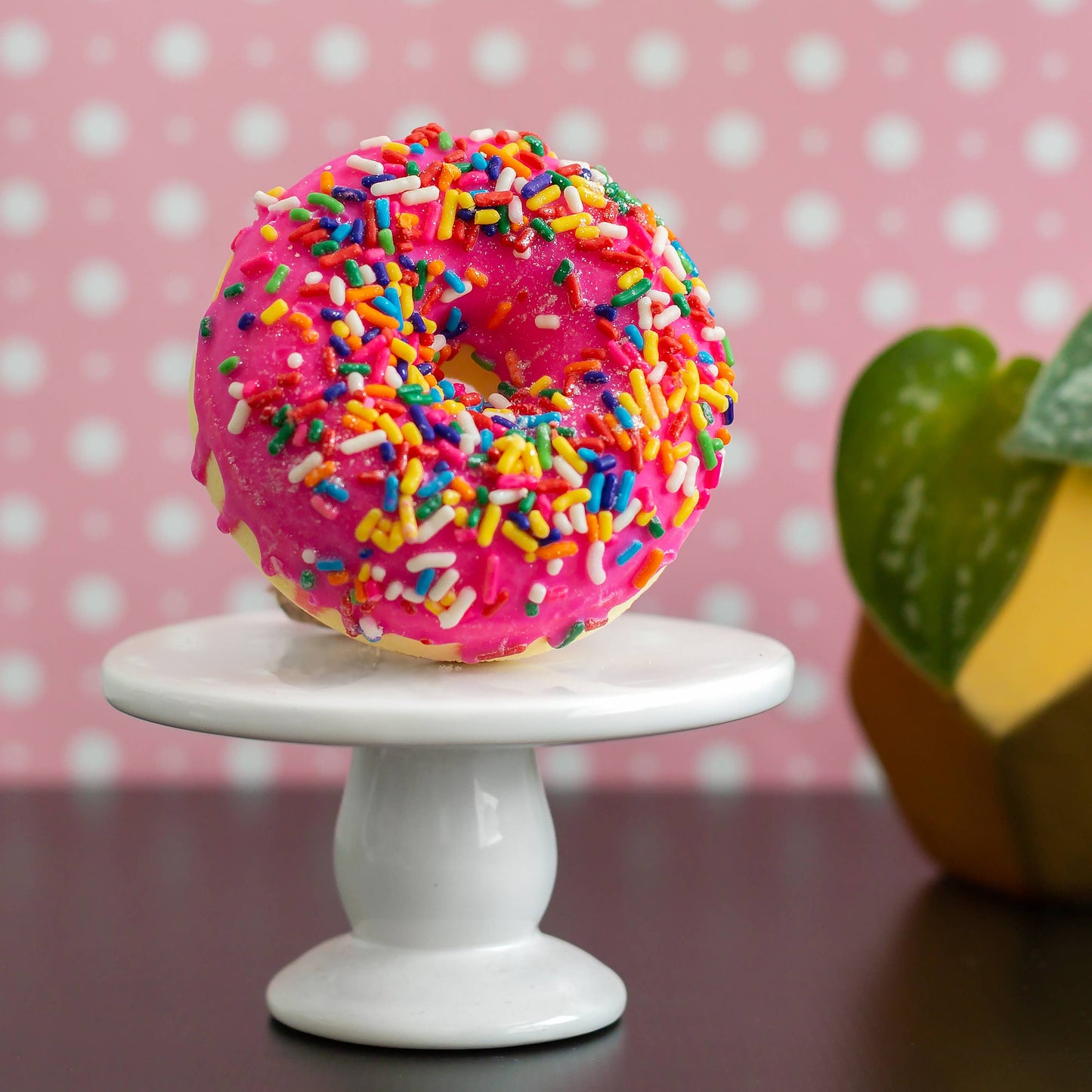 Pink Birthday Cake Vegan Bath Bomb Doughnut Cocoa Butter Icing