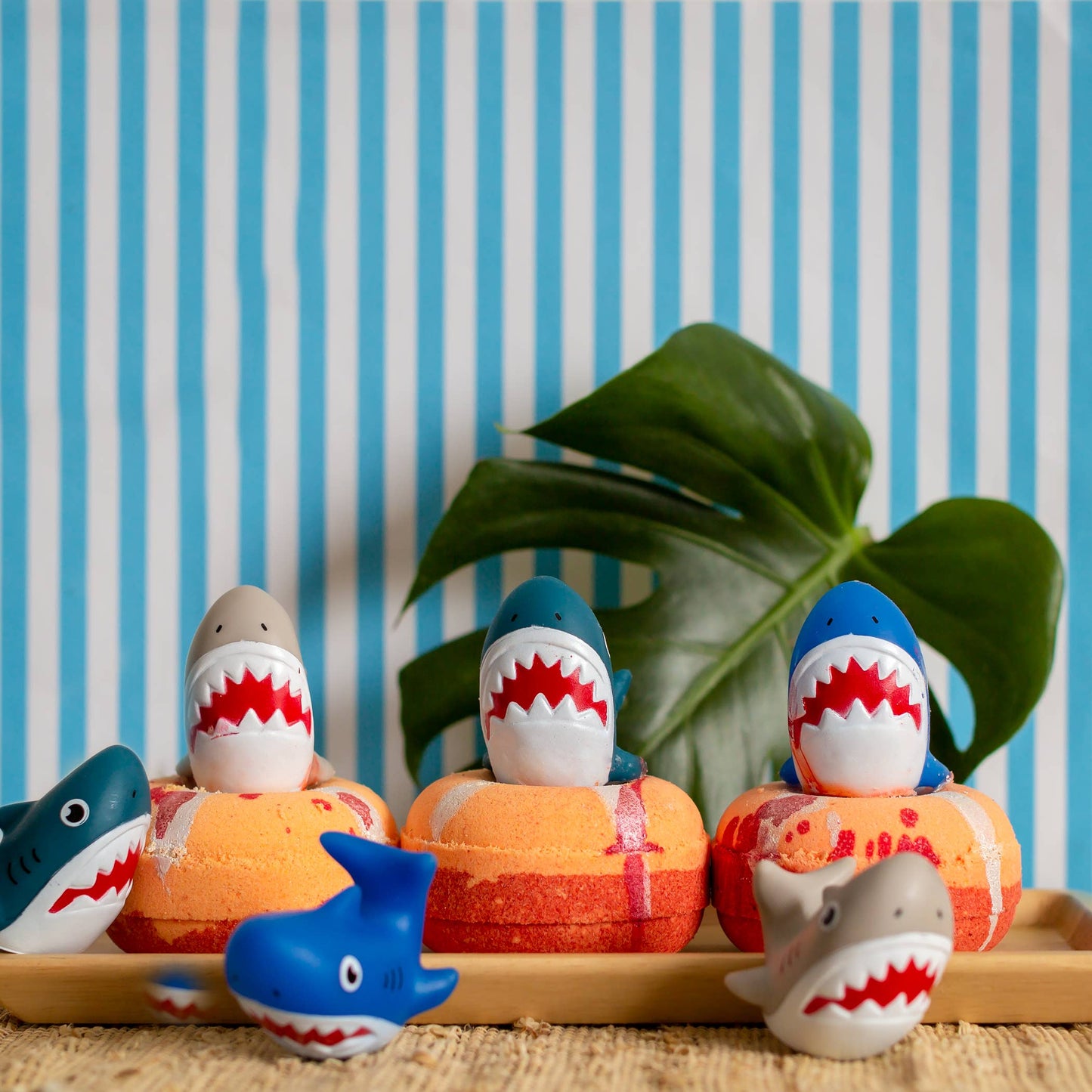 Finneas McGill Shark Bath Bomb With Toy On Life Preserver