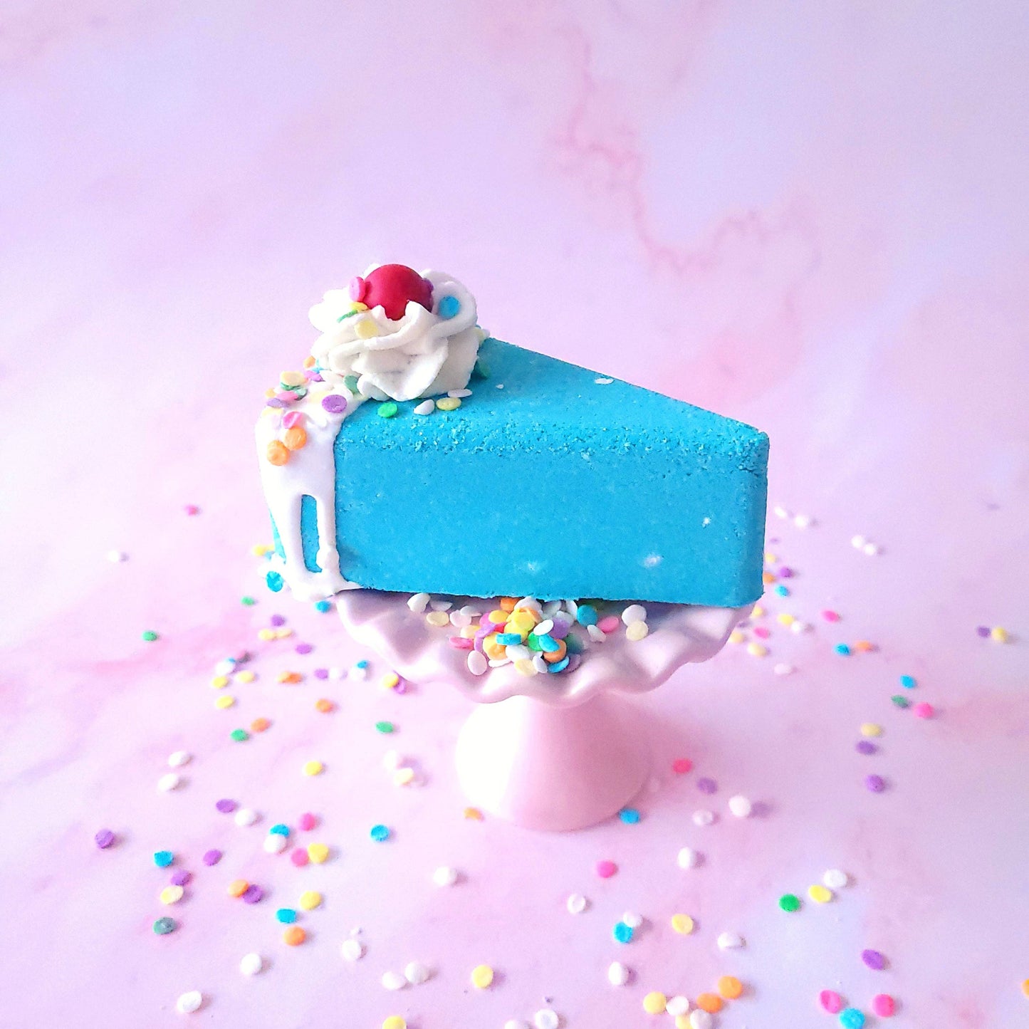 Birthday Cake Butter Cake Bath Bomb With Shea Butter And Lemon Fragrance