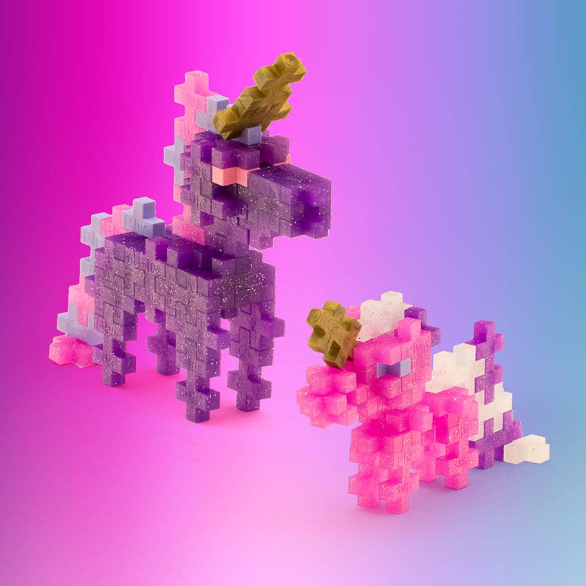 PlusPlus Glitter Unicorns Tube 100 Piece Set For Creative Play
