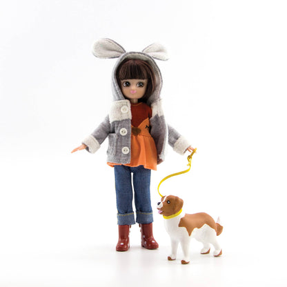 Walk in the Park Lottie Doll with Rescue Dog – Gold Collection