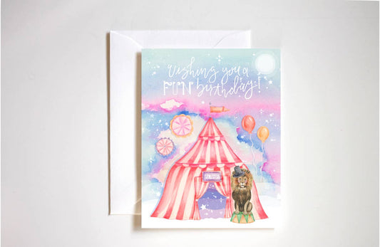 Circus Lion Birthday Card Charlie Anne's Closet 