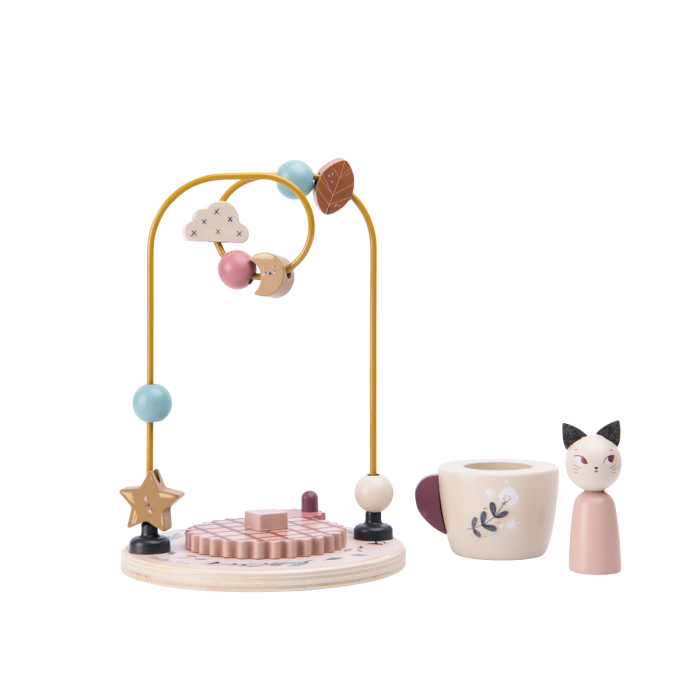 Wooden Bead Maze After The Rain Gear Set With Bead Circuit And Cup Spin