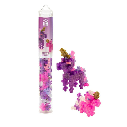 PlusPlus Glitter Unicorns Tube 100 Piece Set For Creative Play