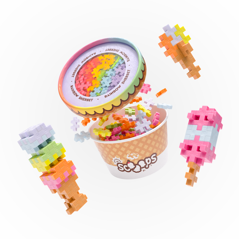 Scooops Rainbow Sherbet Plus Plus Construction Set For Kids