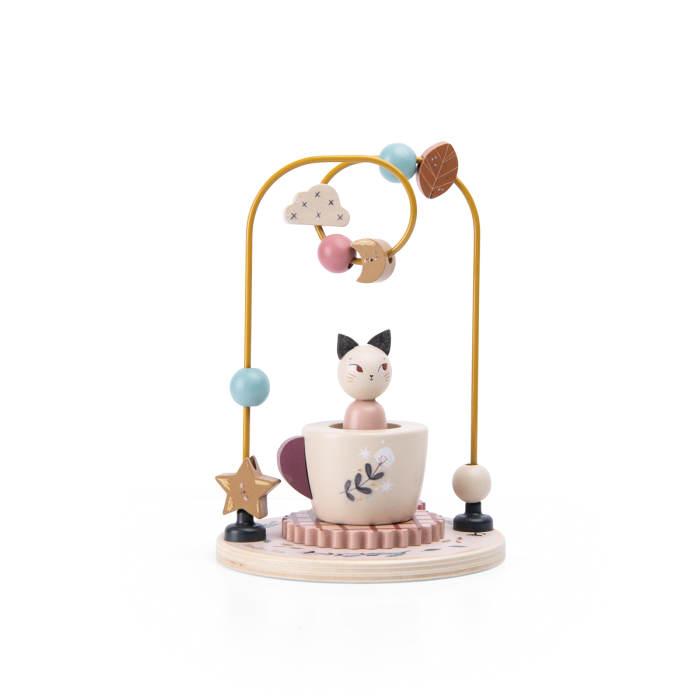 Wooden Bead Maze After The Rain Gear Set With Bead Circuit And Cup Spin