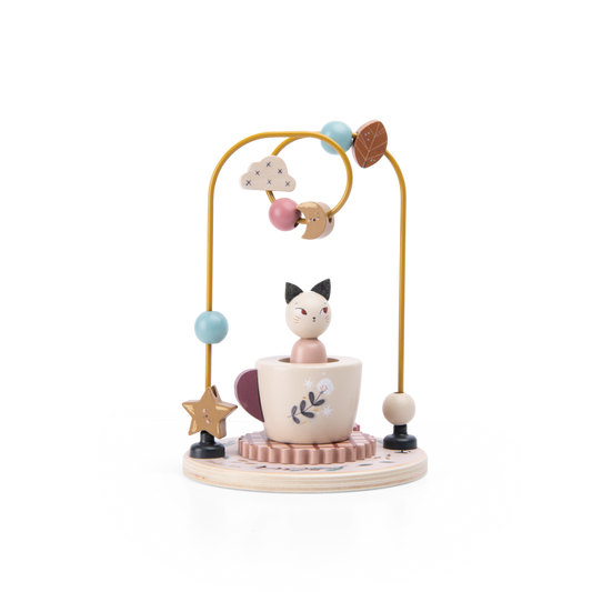 Wooden Bead Maze After The Rain Gear Set With Bead Circuit And Cup Spin
