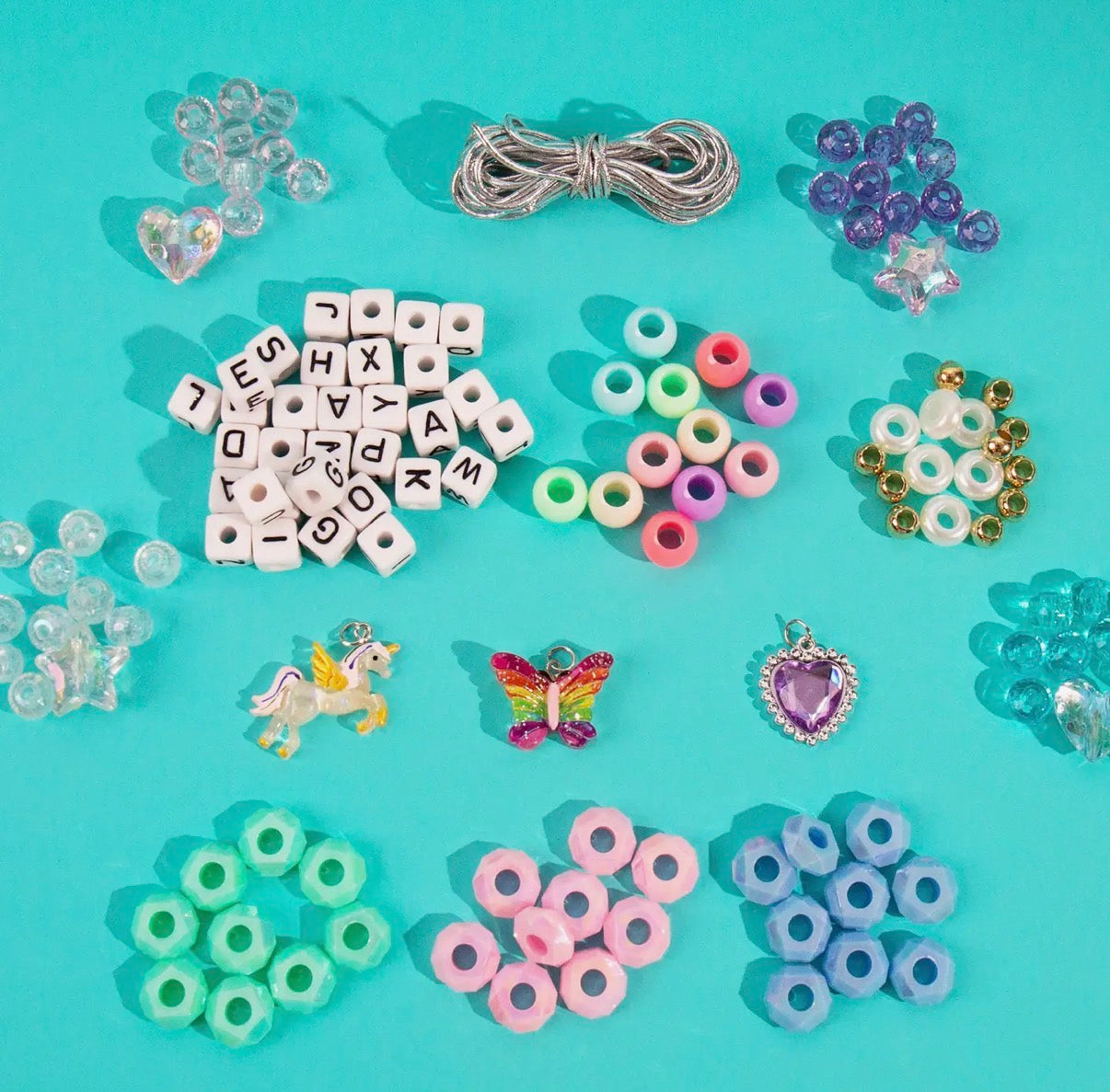 WB Alpha Charm Letter Jewelry Making Kit – DIY Name Bracelet & Necklace Craft Set for Kids