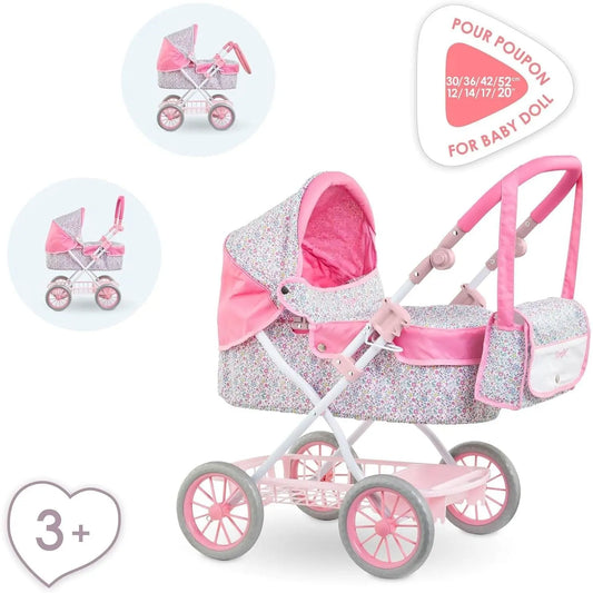 Corolle Floral Baby Doll Stroller & Pram – Fits 12”–20” Dolls Corolle
