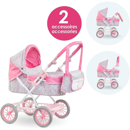 Corolle Floral Baby Doll Stroller & Pram – Fits 12”–20” Dolls Corolle