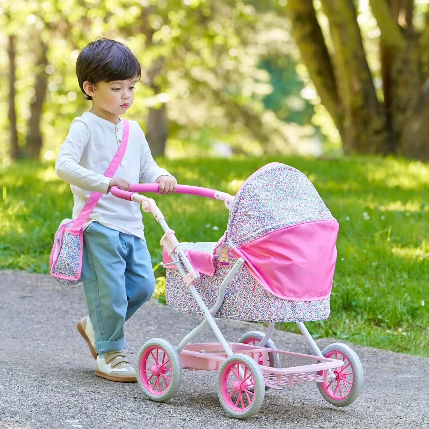 Corolle Floral Baby Doll Stroller & Pram – Fits 12”–20” Dolls Corolle