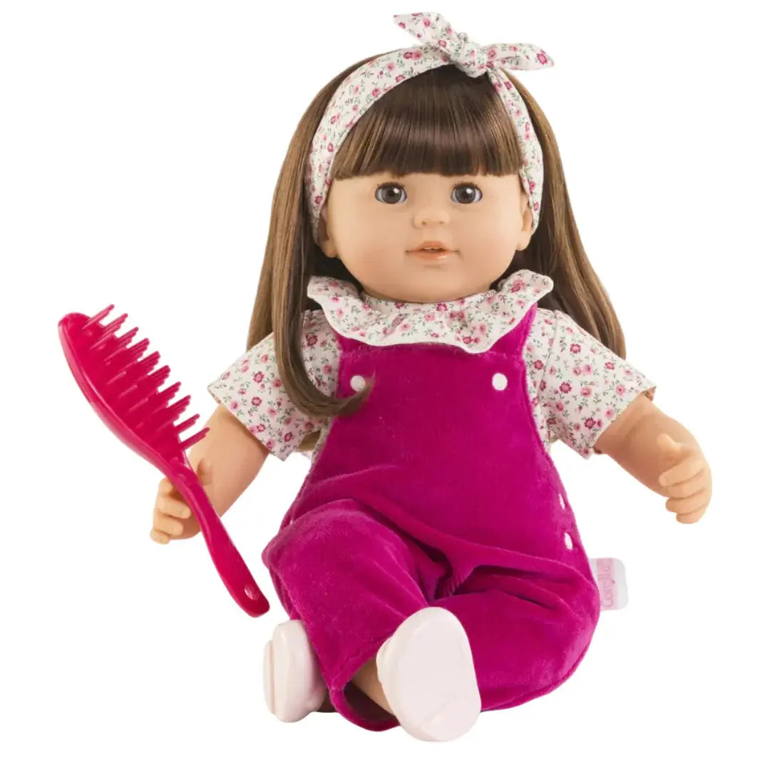 Corolle Julie 14” Baby Doll – Pink Grenadine Vanilla-Scented Doll with Hairbrush Corolle