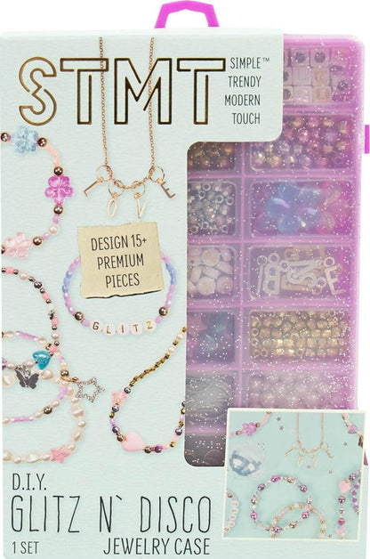 STMT DIY Glitz N’ Disco Jewelry Case – Bracelet & Jewelry Making Kit for Kids & Tweens