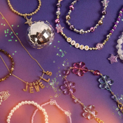 STMT DIY Glitz N’ Disco Jewelry Case – Bracelet & Jewelry Making Kit for Kids & Tweens