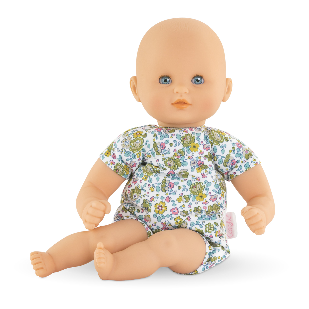 Corolle Calin Loving Teddy Bear 12” Baby Doll with Bottle & Lovey