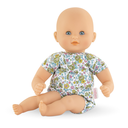 Corolle Calin Loving Teddy Bear 12” Baby Doll with Bottle & Lovey