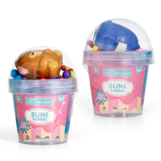 Slime Sundae with Squishy Animal Topper – Assorted Styles Charlie Anne's Closet 