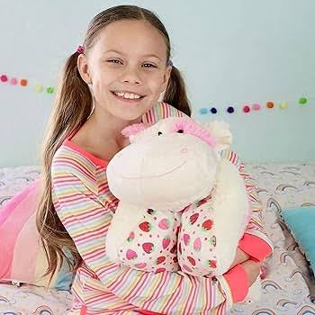 Pillow Pets Strawberry Scented Milkshake Cow Plush Pillow