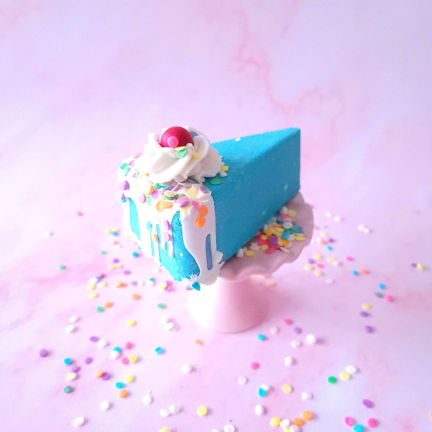 Birthday Cake Butter Cake Bath Bomb With Shea Butter And Lemon Fragrance