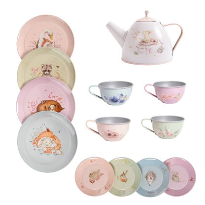 Moulin Roty Rosalies Tea Party Metal Suitcase Set Collection