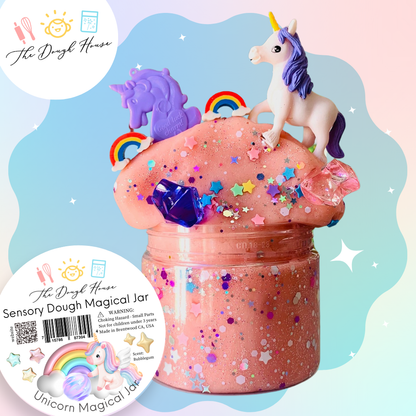 Unicorn Magical Sensory Dough Jar – Handmade Unicorn Play Dough Kit